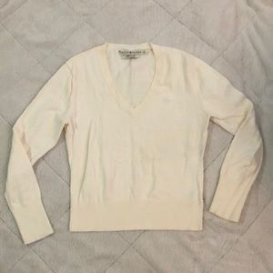 Tommy Hilfiger Cream Pullover V-Neck Sweater